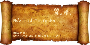 Márián Andor névjegykártya